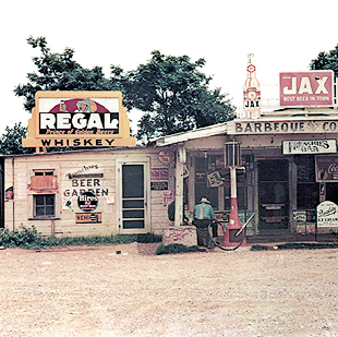 "Juke Joint and Gas Station" by Marion Post Wolcott, June 1940 (print 1984) -- Sun Valley Center for the Arts