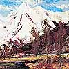 Robert Moore "Mountain Majesty," oil on canvas, 20" x 20"
