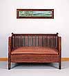 Gustav Stickley, "Spindle Settle Crib,"  1906-1910, Grueby Ceramic Tile Frieze, 1906