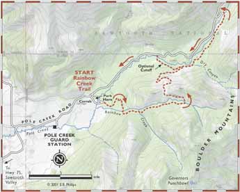 rainbow creek trail : map copyright 2001 E.B. Phillips