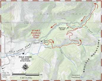 rainbow creek trail : map copyright 2001 E.B. Phillips