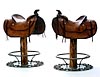 R.C. Hink, "Bucking Saddles Barstools" alder