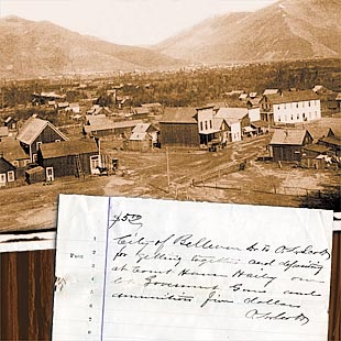 Broadford, Idaho and a receipt for the distribution of "government guns and ammunition." photos courtesy the Idaho Historical Society
