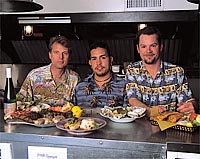 Mark Scheving, Humberto Herrera and Steve Hogan of Chester and Jake's. photo by David N. Seelig