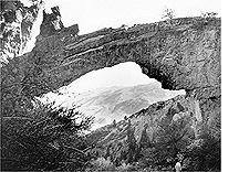 photo courtesy of Boise State University, Limbert Collection  One of several natural bridges in Craters of the Moon.