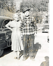 Pearl Eva Barber and her husband, Charles, bought the Galena Store for $500 in 1923. Pearl is pictured here with an unidentified man in 1951. After her husbands death in 1944, Pearl ran the store alone until 1960.