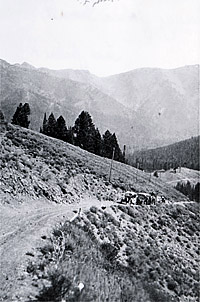 Photos courtesy The Community Library Regional History Department  The old toll road was built in the 1880s and led north over Galena Summit to Sawtooth City.
