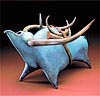 William Morris "Rhyton Bull" 2002 bronze 14" x 19.5" x 10"