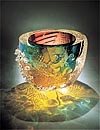 "Textured Vessel" by Leon Applebaum, glass 8"