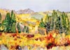 Lynn Toneri, "Aspen and Willow" watercolor, 30" x 42"