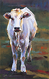 Dawn Emerson "Cow in Dress Whites" 12" x 18" pastel