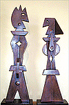 "King & Queen" Rod Kagan, fabricated bronze (5' and 10')