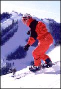 Snowboarder on Christmas Ridge
