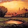 John McCormick, "Albee Creek, Autumn" Oil on Canvas, 30" x 30"