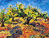 Kathleen Elsey, "Autumn Orchard" acrylic on canvas, 22"x28" 2002