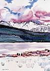 Lynn Toneri, "Sawtooth, Salmon and Shaw" watercolor