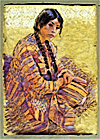 Will Caldwell "Carla in Guatemalan Poncho" pastel 24"x37"