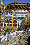 Built in the 1980s, the 8,000-square-foot Fairways home of Reid Dennis brought state-of-the-art solar design to Sun Valley, including an evaporative pond cooling system for summer. The home was featured on the cover of Popular Science in 1986. The majority of home heating and 100 percent of hot water needs are still met by the sun in winter. Photo by David N. Seelig